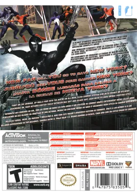 Spider-Man- Web of Shadows box cover back